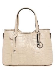 Lia Biassoni Skórzana torebka "Acco" w kolorze beżowym - 32 x 22 x 12 cm rozmiar: onesize. Brązowe torby na ramię Lia Biassoni, bez wzorów, z materiału, przez ramię, bez dodatków. Za 304.99 zł.