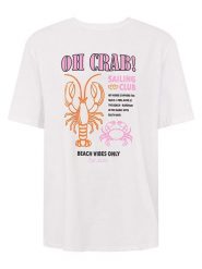 Zwillingsherz Koszulka "Oh Crab" w kolorze białym rozmiar: XXL. Białe bluzki Zwillingsherz, xxl, bez wzorów, bez kołnierzyka, bez ramiączek. Za 82.99 zł.