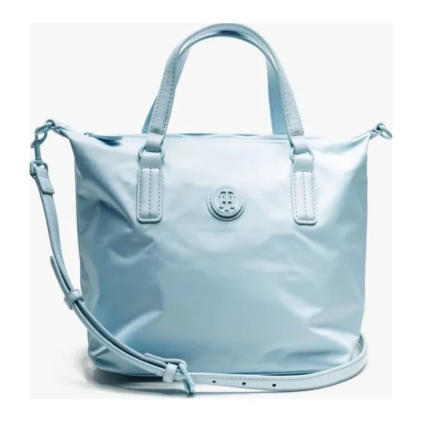 Tommy Hilfiger Torebka Poppy Small Tote , niebieski, rozmiar ONE SIZE. Niebieskie torby na ramię TOMMY HILFIGER, bez wzorów, z materiału, na ramię, bez dodatków. Za 299.99 zł.