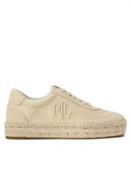 LAUREN RALPH LAUREN Espadryle Luize 802959231003 Beżowy. Brązowe espadryle Lauren Ralph Lauren, bez wzorów, ze skóry, bez obcasa, bez zapięcia. Za 579.99 zł.