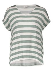 ONLY Carmakoma Koszulka w kolorze zielono-kremowym rozmiar: M-46/48. Zielone bluzki Only Carmakoma, m, bez wzorów, bez kołnierzyka, bez ramiączek. Za 82.99 zł.