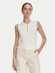 Guess Bluzka W6YR24 Z0970 Biały Regular Fit. Białe bluzki Guess, xl, z aplikacjami, z syntetyku, bez kołnierzyka, bez ramiączek. Za 344.99 zł.