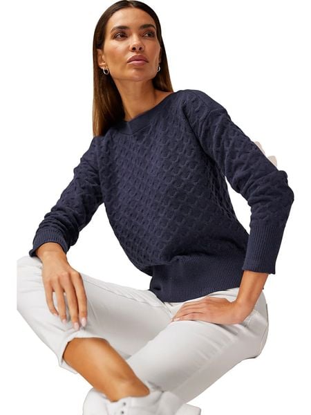 Heine Sweter w kolorze granatowym rozmiar: 38. Niebieskie swetry Heine, s, bez wzorów, z wiskozy, bez ramiączek. Za 64.95 zł.