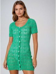 Monki Sukienka w kolorze zielonym rozmiar: XXS. Zielone sukienki Monki, xxs, bez wzorów, bez kołnierzyka, bez ramiączek, mini. Za 43.99 zł.