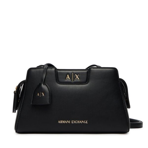Torebka Armani Exchange. Czarne listonoszki Armani Exchange, bez wzorów, bez dodatków. Za 422.99 zł.