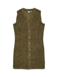 Vero Moda Sukienka codzienna Eden 10333959 Zielony Regular Fit. Zielone sukienki Vero Moda, na co dzień, l, bez wzorów, z bawełny, bez kołnierzyka, bez ramiączek, proste. Za 169.99 zł.