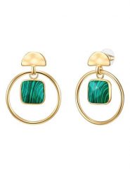 Yokoamii Pozłacane kolczyki-wkrętki rozmiar: onesize. Zielone kolczyki Yokoamii, metalowe. Za 43.99 zł.