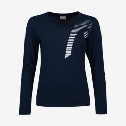 Koszulka z długim rękawem damska CLUB 21 LINDA. Niebieskie bluzki Head, l, bez wzorów, sportowe, bez kołnierzyka, bez ramiączek. W wyprzedaży za 126.00 zł.