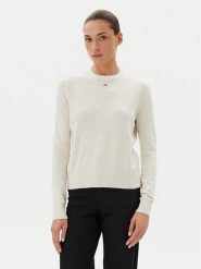 Tommy Jeans Sweter Essential DW0DW20159 Beżowy Regular Fit. Brązowe swetry Tommy Jeans, s, bez wzorów, z bawełny, bez ramiączek. Za 389.99 zł.