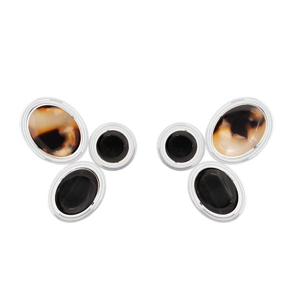 Kolczyki Reverso posrebrzane. Czarne kolczyki Lilou, posrebrzane. Za 278.00 zł.