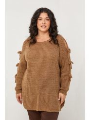 Curvy Lady Sweter w kolorze jasnobrązowym rozmiar: 48/50. Brązowe swetry Curvy Lady, bez wzorów, bez ramiączek. Za 160.95 zł.