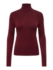 ONLY Golf Venice 15183772 Bordowy Regular Fit. Czerwone golfy Only, xs, bez wzorów, z wiskozy, bez ramiączek. Za 149.99 zł.