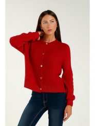 Tamba Kardigan w kolorze czerwonym rozmiar: 40/42. Czerwone kardigany Tamba, bez wzorów, z wełny. Za 149.66 zł.