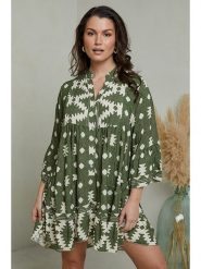 Curvy Lady Sukienka w kolorze khaki rozmiar: 40/42. Brązowe sukienki Curvy Lady, bez wzorów, z wiskozy, klasyczne, bez kołnierzyka, bez ramiączek, mini. Za 79.21 zł.