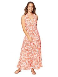 Aller Simplement Sukienka w kolorze pomarańczowo-białym rozmiar: 42. Pomarańczowe sukienki Aller Simplement, bez wzorów, z bawełny, klasyczne, bez kołnierzyka, bez ramiączek, maxi, sportowe. Za 86.99 zł.