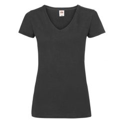 Koszulka Z Dekoltem W Szpic Dla Kobiet. Czarne bluzki FRUIT OF THE LOOM, xl, bez wzorów, sportowe, bez kołnierzyka, bez ramiączek. Za 33.99 zł.