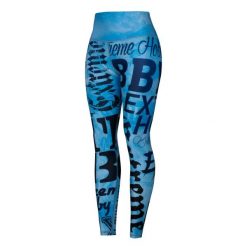 Legginsy sportowe damskie z wysokim stanem EXTREME HOBBY LETTERS. Niebieskie legginsy EXTREME HOBBY, s, bez wzorów, z elastanu, z podwyższonym stanem, do biegania. Za 229.00 zł.