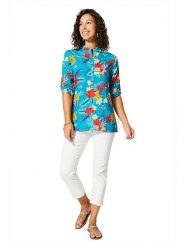 Ipanima Bluzka w kolorze błękitnym ze wzorem rozmiar: 38/40. Niebieskie bluzki Ipanima, bez wzorów, z wiskozy, klasyczne, bez kołnierzyka, bez ramiączek. Za 78.84 zł.