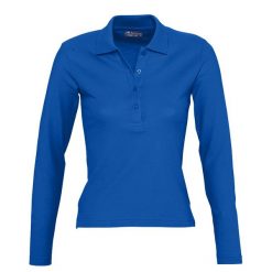 Damska Koszulka Polo Podium Z Długim Rękawem. Niebieskie koszulki sportowe SOL'S, bez wzorów, bez ramiączek. Za 128.99 zł.