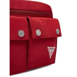 Torebka Guess Jeans. Czerwone listonoszki Guess Jeans, z aplikacjami, z jeansu, bez dodatków. Za 199.99 zł.