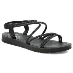 Czarne Sandały Filippo Eleganckie Obuwie Damskie. Czarne sandały Filippo, bez wzorów, eleganckie, bez obcasa, bez zapięcia. Za 79.99 zł.