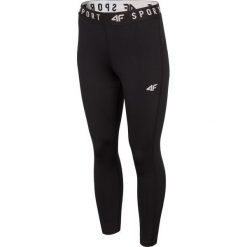 Legginsy treningowe damskie SPDF300 - głęboka czerń. Legginsy 4f, bez wzorów, z materiału. W wyprzedaży za 59.99 zł.