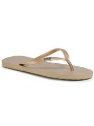 Roxy Japonki ARJL100663 Złoty. Żółte klapki Roxy, bez wzorów, z tworzywa sztucznego, bez obcasa. Za 59.99 zł.
