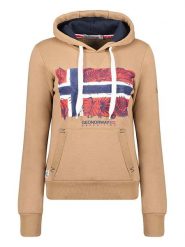 Geographical Norway Bluza "Gpalm" w kolorze beżowym rozmiar: S. Brązowe bluzy Geographical Norway, s, bez wzorów, z bawełny, z kapturem. Za 87.81 zł.