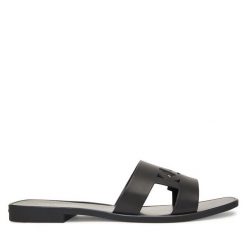 Klapki KARL LAGERFELD. Czarne klapki KARL LAGERFELD, bez wzorów, bez obcasa. Za 439.99 zł.