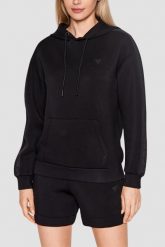 GUESS Czarna bluza damska Brenda, Rozmiar S. Czarne bluzy sportowe Guess, s, z aplikacjami, z kapturem. W wyprzedaży za 189.99 zł.