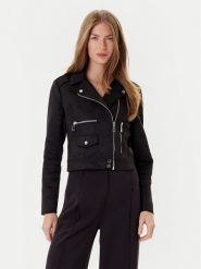 Morgan Kurtka z imitacji skóry 241-GOUSMI Czarny Regular Fit. Czarne kurtki Morgan, bez wzorów, ze skóry, bez kaptura. Za 349.99 zł.