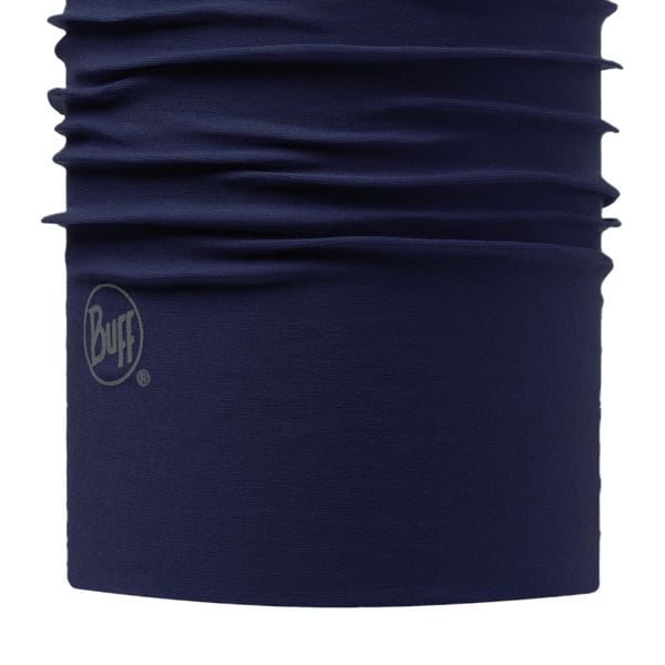 Oryginalny szalik na szyję Buff Solid. Niebieskie szaliki Buff, bez wzorów, z poliesteru. Za 73.99 zł.