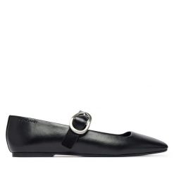 Baleriny Calvin Klein. Czarne baleriny Calvin Klein, bez wzorów, bez obcasa. Za 489.99 zł.