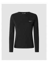 Pepe Jeans Koszulka "Betina" w kolorze czarnym rozmiar: L. Czarne bluzki Pepe Jeans, l, bez wzorów, z jeansu, bez kołnierzyka, bez ramiączek. Za 109.52 zł.