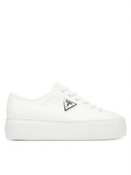 Guess Trampki FLTJO2 FAB12 Biały. Białe trampki Guess, z aplikacjami, z materiału, bez zapięcia. Za 499.99 zł.