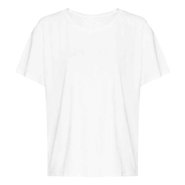 Koszulka Damska Z Odkrytymi Plecami. Białe bluzki JUST COOL, bez wzorów, sportowe, bez kołnierzyka, bez ramiączek. Za 54.99 zł.