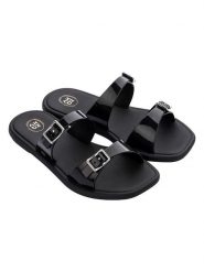 Zaxy Klapki "Reconhecer Ener" w kolorze czarnym rozmiar: 37. Czarne klapki Zaxy, bez wzorów, z otwartym noskiem, bez obcasa. Za 74.11 zł.