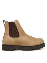 Birkenstock Sztyblety Highwood Slip On 1033190 Beżowy. Brązowe botki Birkenstock, bez wzorów, ze skóry, bez obcasa, na płaskiej podeszwie, bez zapięcia. Za 854.99 zł.