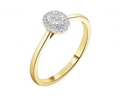 Pierścionek z żółtego złota z brylantami - 0,12 ct - próba 585. Żółte pierścionki Apart, z brylantem, złote. Za 3,790.00 zł.