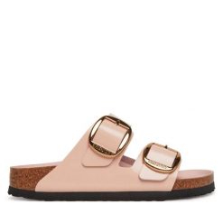 Damskie sandały duże klamry Arizona Big Buckle. Brązowe sandały Birkenstock, bez wzorów, ze skóry, eleganckie, bez obcasa, bez zapięcia. Za 730.00 zł.