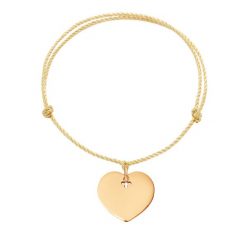 Bransoletka z pozłacanym sercem na grubym złotym sznurku premium. Żółte bransoletki Lilou, pozłacane. Za 168.00 zł.