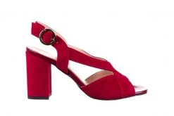 Sandały Bayla-056 9205-1432 Burgund Zamsz, Skóra naturalna - 35. Czerwone sandały Bayla, bez wzorów, ze skóry, biznesowe, bez obcasa, na słupku, bez zapięcia. W wyprzedaży za 134.10 zł.
