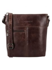 HIDE & STITCHES Skórzana torebka "Porto" w kolorze ciemnobrązowym - 23 x 23 x 4 cm rozmiar: onesize. Brązowe torby na ramię HIDE & STITCHES, bez wzorów, z materiału, na ramię, bez dodatków. Za 262.29 zł.