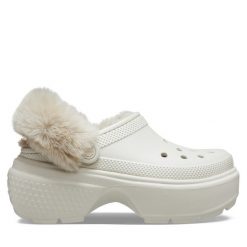 Klapki Crocs. Brązowe klapki Crocs, bez wzorów, bez obcasa. Za 209.99 zł.