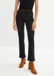 Jeansy ze stretchem straight, mid waist. Niebieskie jeansy bonprix, bez wzorów. Za 124.99 zł.