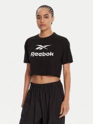 Reebok T-Shirt RK25319CCW Czarny Regular Fit. Czarne t-shirty Reebok, s, bez wzorów, z bawełny, bez kołnierzyka, bez ramiączek. Za 99.99 zł.