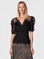 Morgan Bluzka 222-DRINK Czarny Slim Fit. Czarne bluzki Morgan, m, bez wzorów, z syntetyku, bez kołnierzyka, bez ramiączek. Za 109.99 zł.
