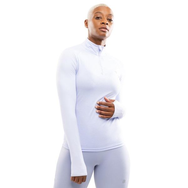 Damska bluza do biegania z suwakiem pod szyją Fitness Siroko Center Lilac. Fioletowe bluzy SIROKO, bez wzorów, z tkaniny, bez kaptura. W wyprzedaży za 147.00 zł.