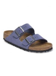 Birkenstock Skórzane klapki "Arizona" w kolorze niebieskim rozmiar: 40. Niebieskie klapki Birkenstock, bez wzorów, ze skóry, z otwartym noskiem, bez obcasa. Za 440.28 zł.