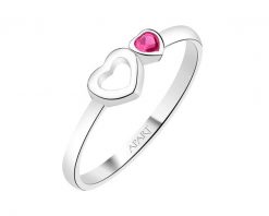 Pierścionek srebrny z cyrkonią - serca. Szare pierścionki Apart, z cyrkonią, srebrne. Za 149.00 zł.